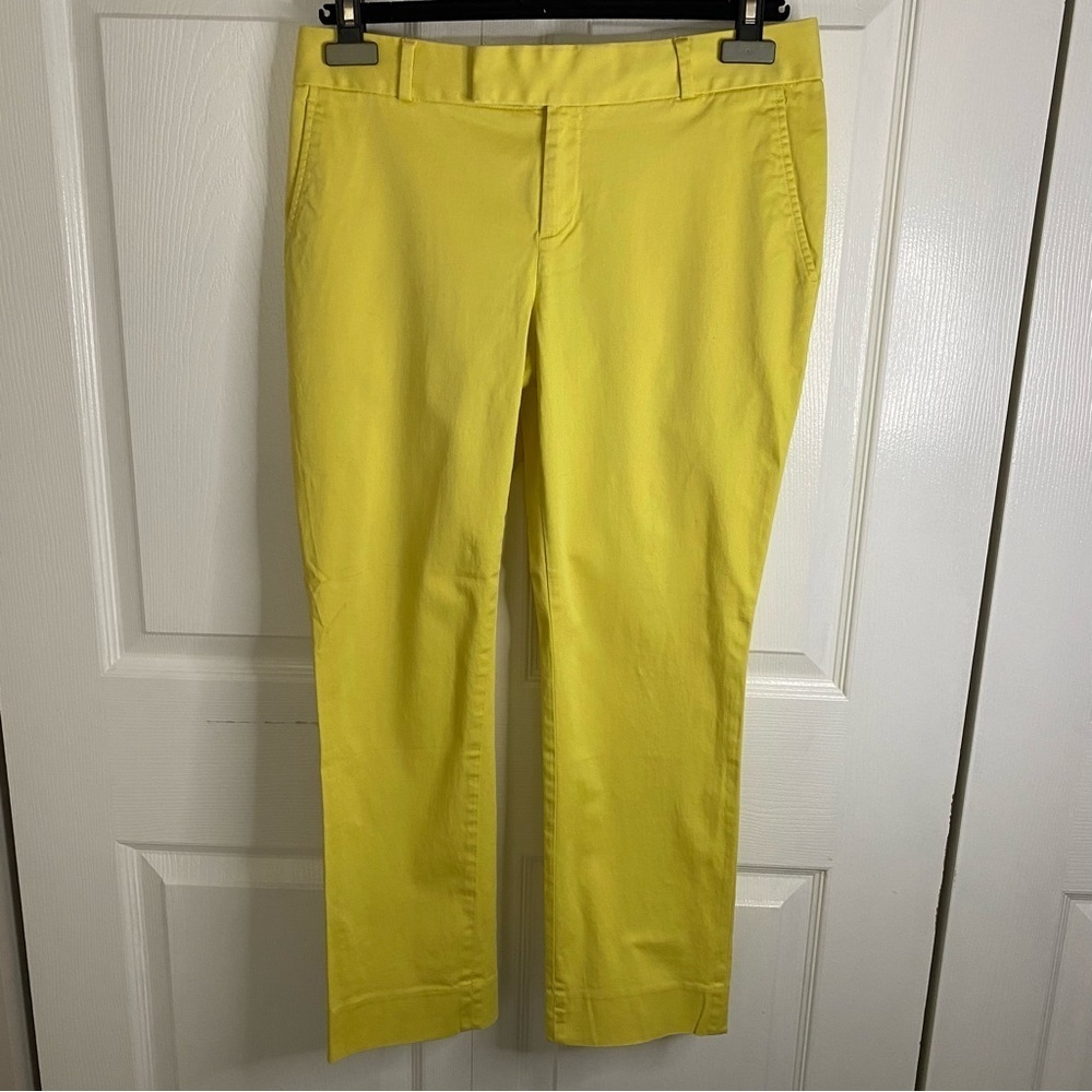 Banana Republic Moon Yellow Ankle Pants Strech Trousers Cotton Blend size 4